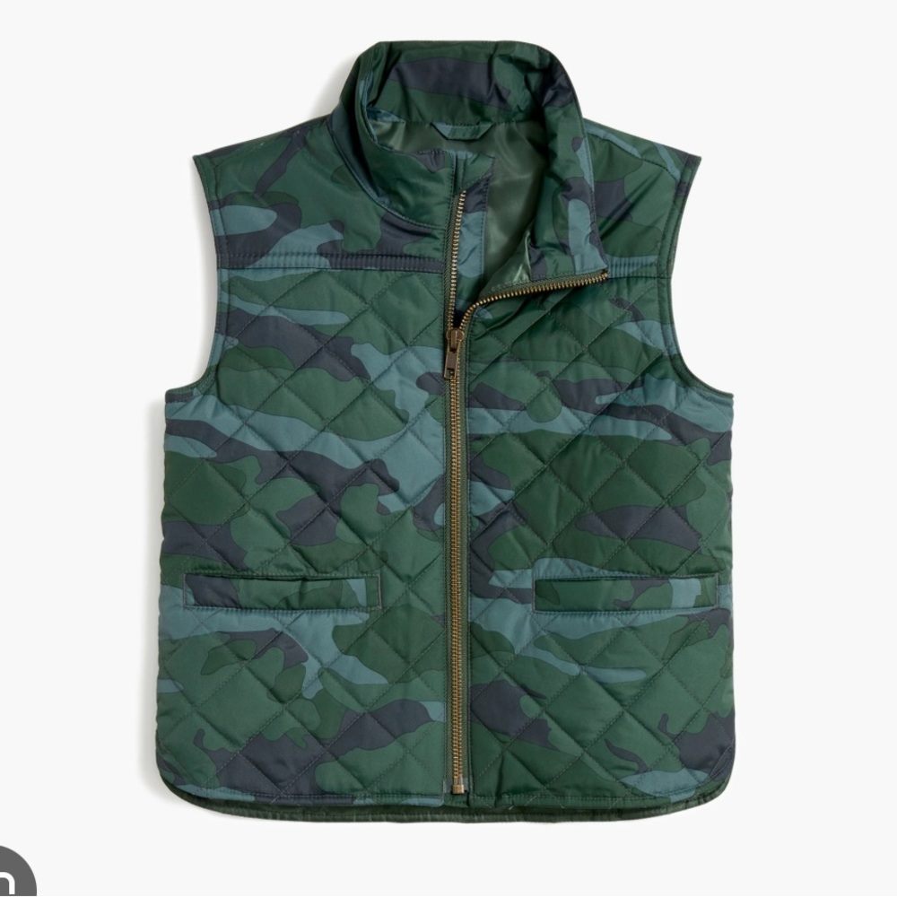 J Crew Boys Camo Puffer Vest